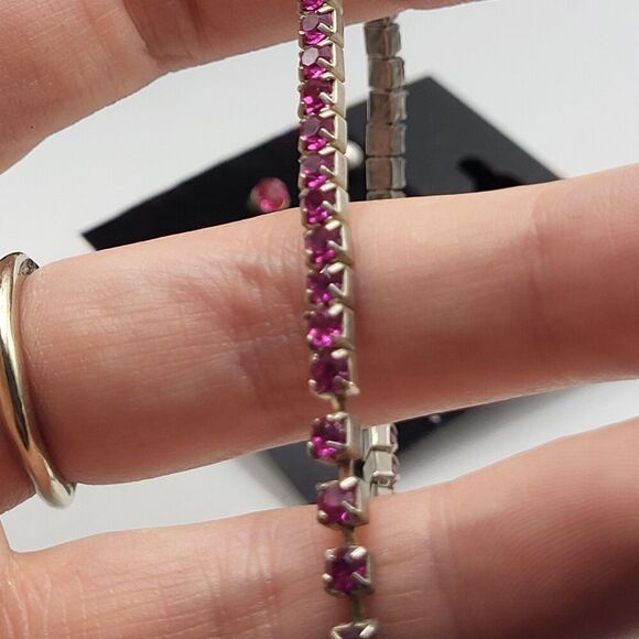 Pink Demi Parure Bracelet and Earrings Two Stud Earrings - Picture 3 of 5